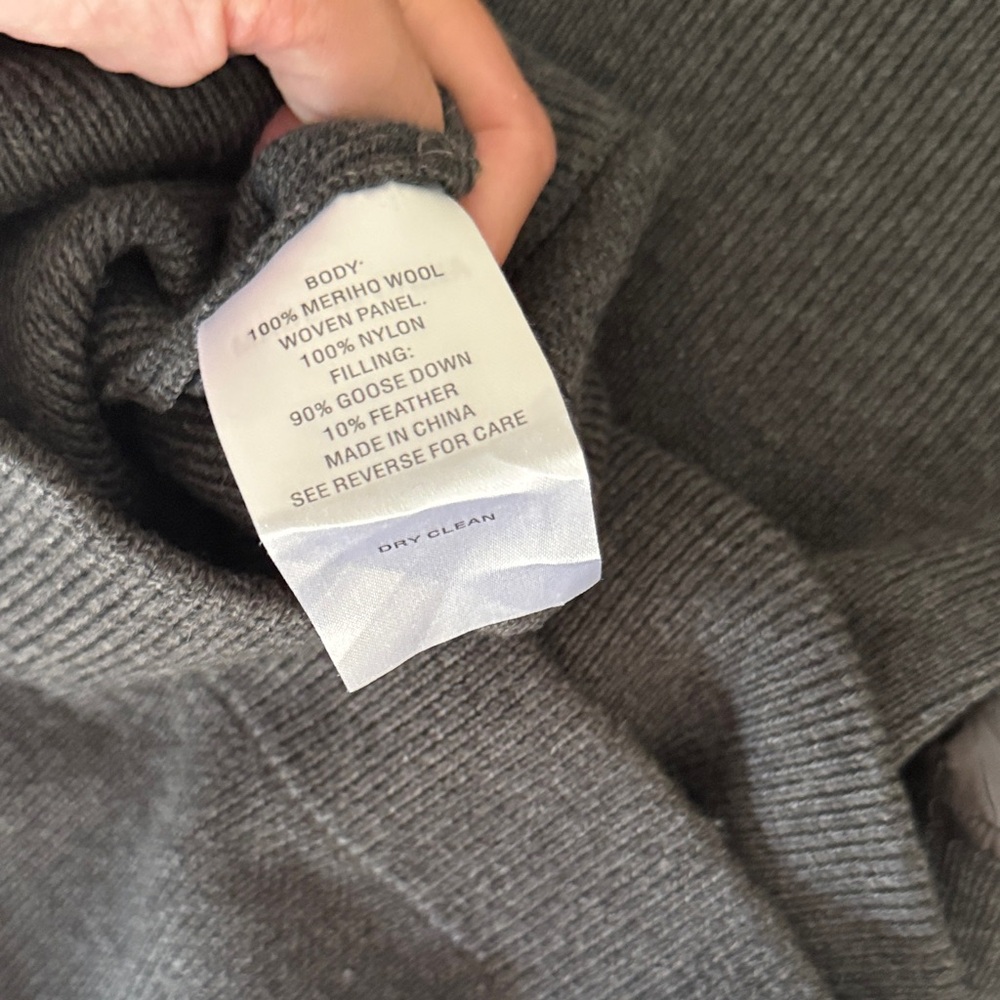 PERFECT MOMENT Gray Quilted women’s merino wool goose down Sweater - Picture 7 of 7